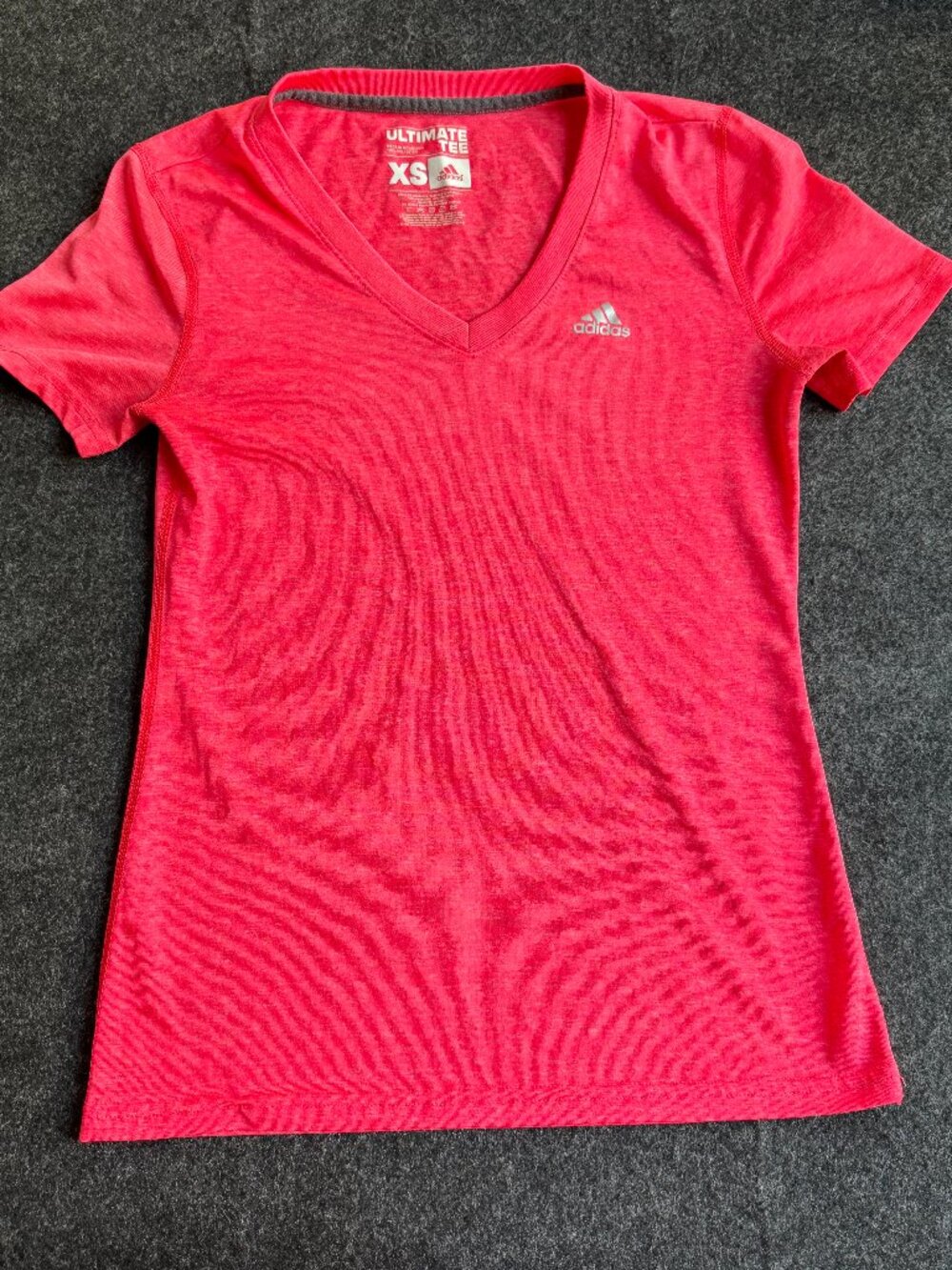Adidas Ultimate Tee Women’s XS Coral Pink V-Neck